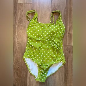 GREEN & WHITE POLKADOT ONE PIECE BIKINI (138)